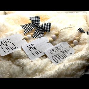 Mr & Mrs Our First Christmas Ornament Set